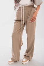 Load image into Gallery viewer, Double Waist Band Drawstring Wide Leg Trousers
