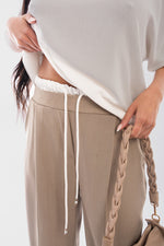 Load image into Gallery viewer, Double Waist Band Drawstring Wide Leg Trousers

