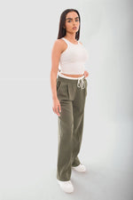 Load image into Gallery viewer, Double Waist Band Drawstring Wide Leg Trousers
