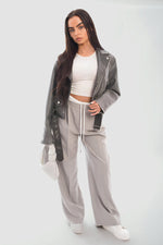 Load image into Gallery viewer, Double Waist Band Drawstring Wide Leg Trousers
