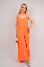 Load image into Gallery viewer, Scoop Neck Wide Leg Sleeveless Jumpsuit with Strap Detail
