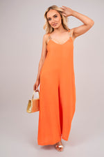 Load image into Gallery viewer, Scoop Neck Wide Leg Sleeveless Jumpsuit with Strap Detail
