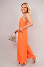 Load image into Gallery viewer, Scoop Neck Wide Leg Sleeveless Jumpsuit with Strap Detail
