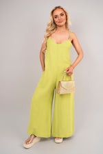 Load image into Gallery viewer, Scoop Neck Wide Leg Sleeveless Jumpsuit with Strap Detail
