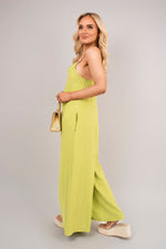 Load image into Gallery viewer, Scoop Neck Wide Leg Sleeveless Jumpsuit with Strap Detail
