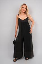 Load image into Gallery viewer, Scoop Neck Wide Leg Sleeveless Jumpsuit with Strap Detail
