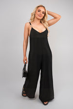 Load image into Gallery viewer, Scoop Neck Wide Leg Sleeveless Jumpsuit with Strap Detail

