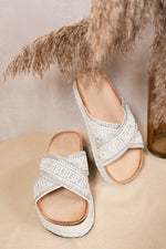 Load image into Gallery viewer, Embellished Cross Strap Platform Sandals
