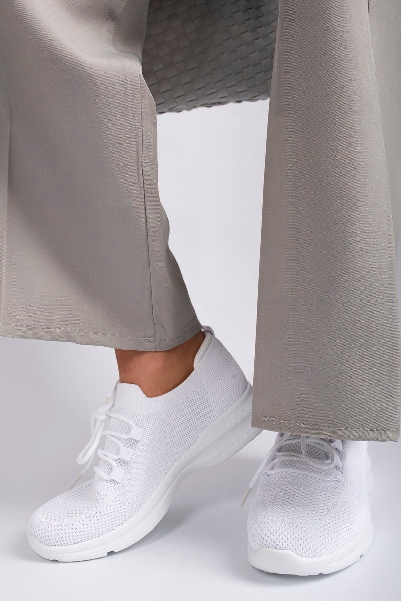 Knit Sock Lace-Up Lightweight Trainers