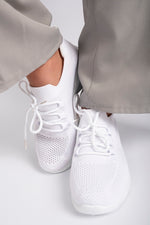 Load image into Gallery viewer, Knit Sock Lace-Up Lightweight Trainers
