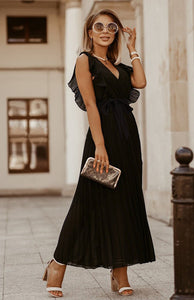 Green Curve Lotus Leaf Sleeve Dress (UK 10-12)