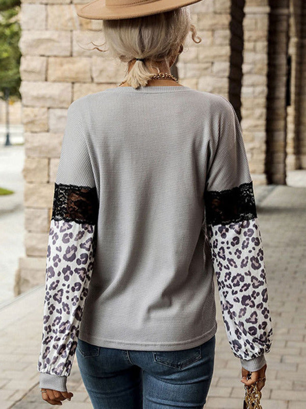 Lace Cheetah Print Top