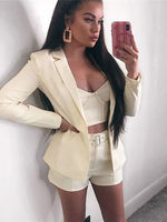 Load image into Gallery viewer, Orange Blazer Top &amp; Short Set
