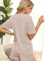Load image into Gallery viewer, Peach Casual Waffle Two-Piece Set
