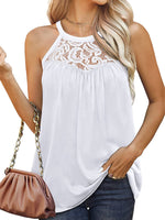 Load image into Gallery viewer, Lace Panel Sleeveless Tank Top
