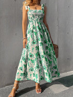 Load image into Gallery viewer, Green Slim Sleeveless Long Dress

