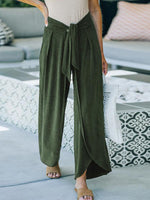 Load image into Gallery viewer, Grey Belt Knotted Loose Slacks

