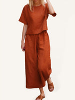 Load image into Gallery viewer, Two-Piece Set - Cotton Shirt &amp; Trousers
