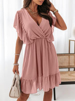 Load image into Gallery viewer, Pink Fluttering Sleeve Waist Dress
