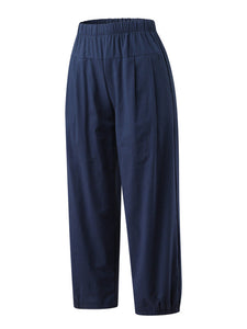 Cropped Wide-leg Linen Pants