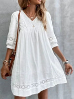 Load image into Gallery viewer, White Simple Cotton Dress
