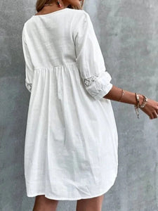 White Simple Cotton Dress