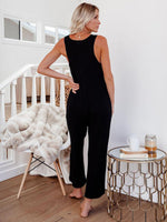 Load image into Gallery viewer, Distressed Neckline Jumpsuit
