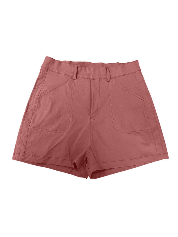 Cream Large Pocket Casual Shorts