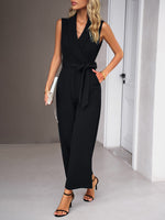 Load image into Gallery viewer, Black Elegant V-neck Sleeveless Jumpsuit
