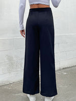 Load image into Gallery viewer, Black Cross-Border Slim Button Casual Pants
