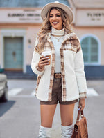 Load image into Gallery viewer, Beige Long Sleeve Plush Coat
