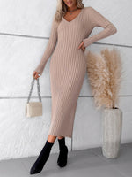 Load image into Gallery viewer, Wine Red Thick Ribbed Sweater Dress

