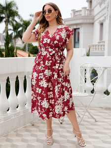 Curve V-Neck Belted Dress