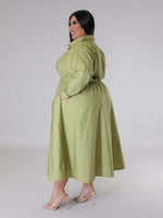 Load image into Gallery viewer, Curve Long Sleeve Shirt Dress
