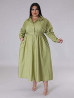 Load image into Gallery viewer, Curve Long Sleeve Shirt Dress
