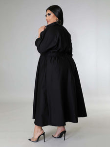 Curve Long Sleeve Shirt Dress