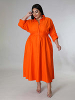 Load image into Gallery viewer, Curve Long Sleeve Shirt Dress
