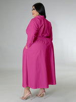 Load image into Gallery viewer, Curve Long Sleeve Shirt Dress
