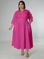 Load image into Gallery viewer, Curve Long Sleeve Shirt Dress
