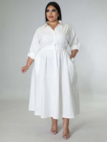 Load image into Gallery viewer, Curve Long Sleeve Shirt Dress
