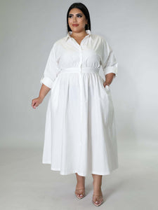 Curve Long Sleeve Shirt Dress