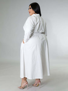Curve Long Sleeve Shirt Dress