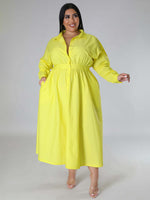 Load image into Gallery viewer, Curve Long Sleeve Shirt Dress
