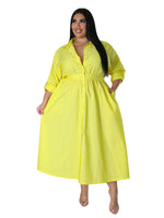 Load image into Gallery viewer, Curve Long Sleeve Shirt Dress
