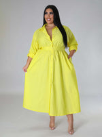 Load image into Gallery viewer, Curve Long Sleeve Shirt Dress

