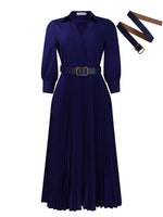 Load image into Gallery viewer, Curve V-Neck Pleated Dress
