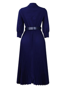 Curve V-Neck Pleated Dress