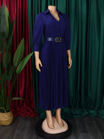 Load image into Gallery viewer, Curve V-Neck Pleated Dress
