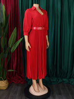 Load image into Gallery viewer, Curve V-Neck Pleated Dress
