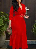 Load image into Gallery viewer, Curve V-Neck Pleated Dress

